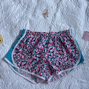 Nike Pink and Blue Athletic Shorts with Leopard Print